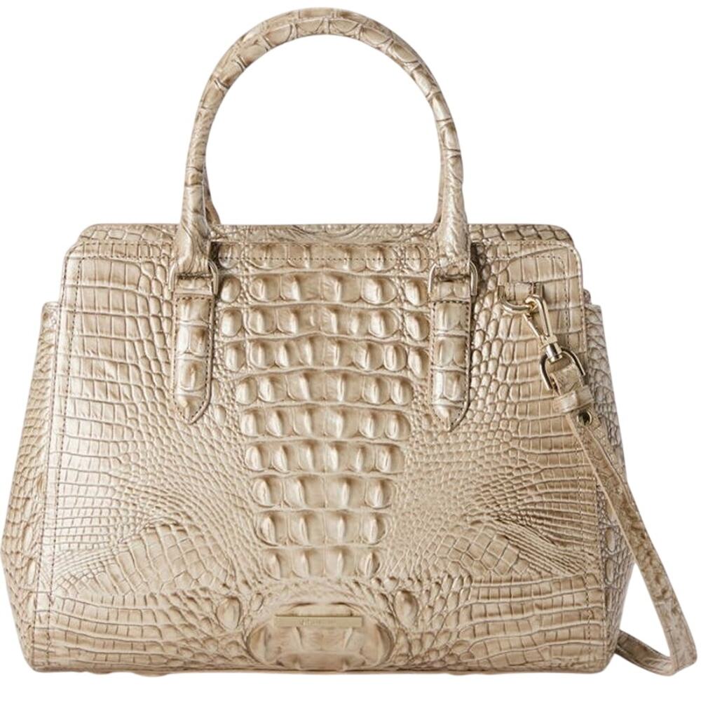 Brahmin NWT Small Finley Croc Embossed Leather Satchel in Pristine Melbourne